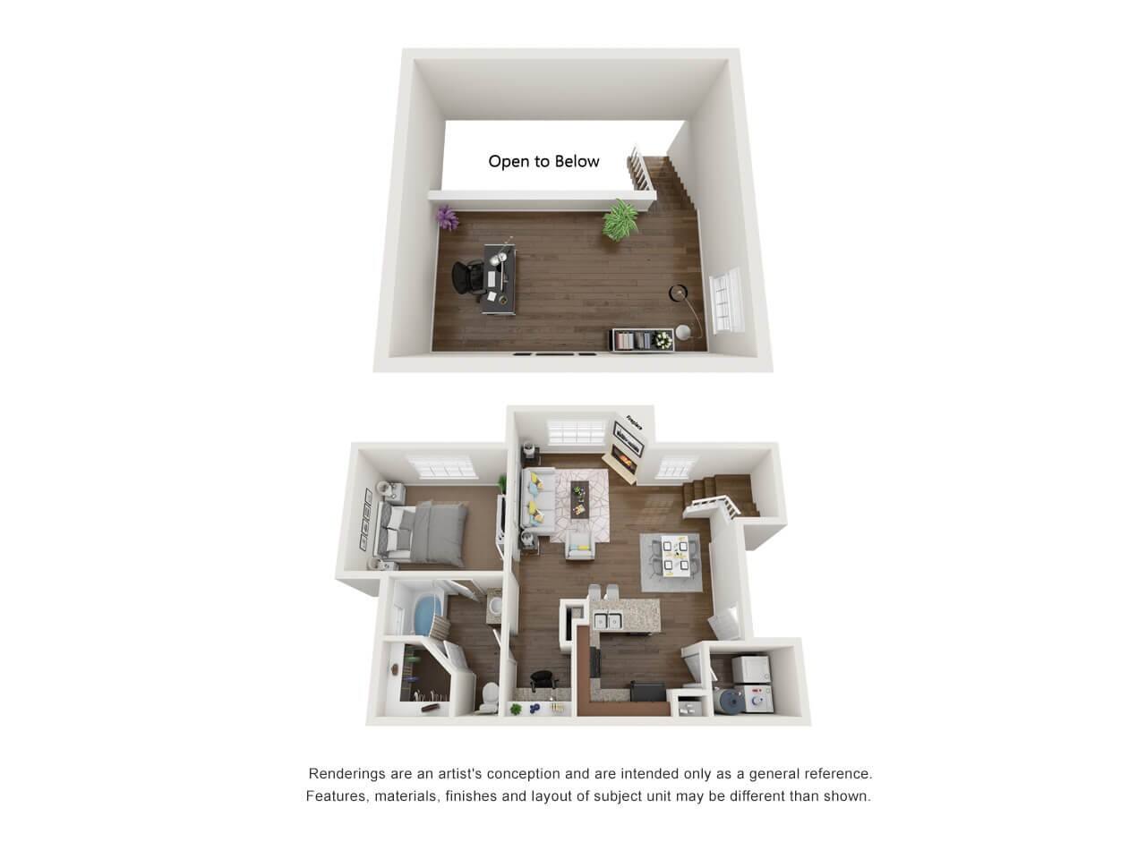 Floorplan diagram for  1 BED 1 BATH LOFT, showing 1 bedroom